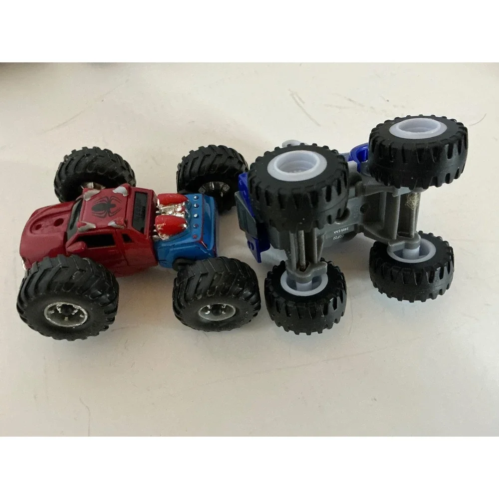 Hot Wheels Monster Jam Truck Lot Spider-Man Grave Digger Small Scale Toy Truck
